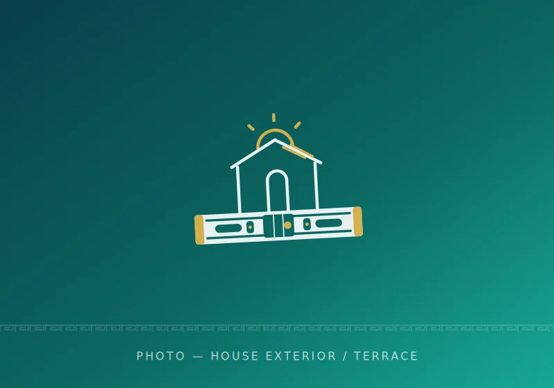 Well kept exterior of a renovated Cretan house with terrace and garden